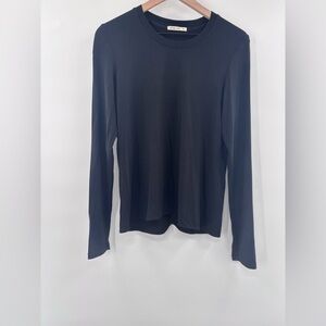 Marine Layer Midnight Black Long Sleeve Tee Split Back Size Medium